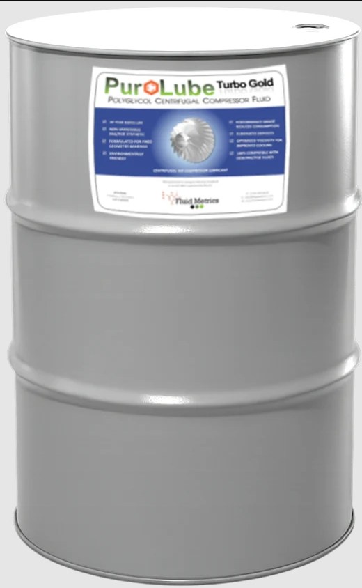PuroLube Turbo Gold polyglycol centrifugal compressor fluid drum